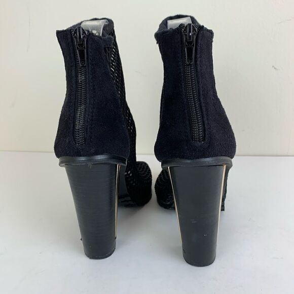 Privileged Yara Black‎ Mesh Booties w/Gold Heel Accent Sz 6.5 - Picture 5 of 8
